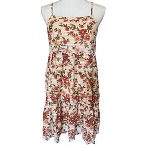 American Eagle Orange Cream Floral Lace Mini Dress Small